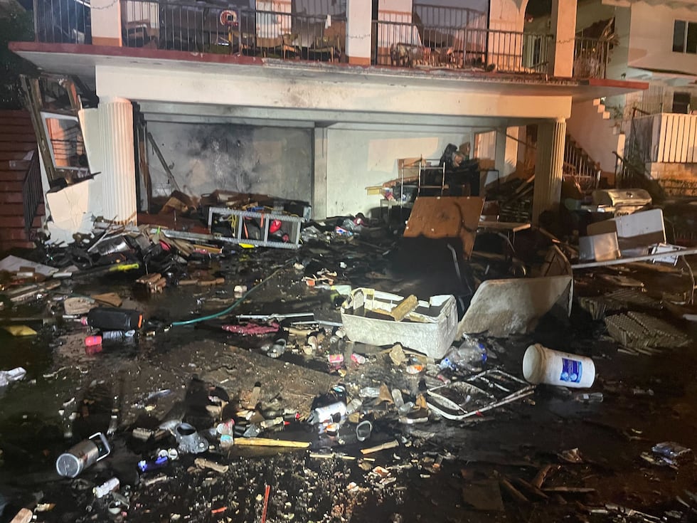An explosion occurred in the garage of this home on Keaka Drive just after midnight.