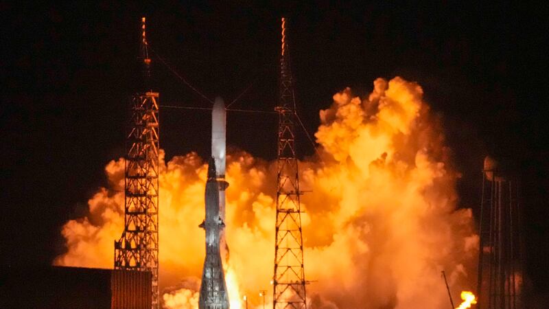 Blue Origin's New Glenn rocket lifts off from Launch Complex 36 at the Cape Canaveral Space...