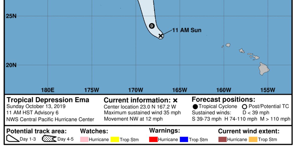 Cyclone Emma Ema now a post-tropical remnant low west of the islands