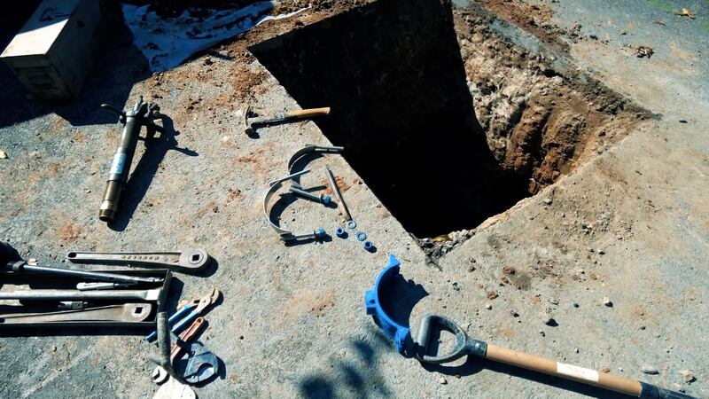 Test pits are used to help water systems identify if there are lead pipes present.