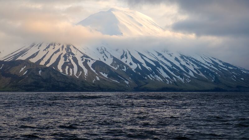A swarm of earthquakes were detected below the summit of the Tanaga volcano, located in the...