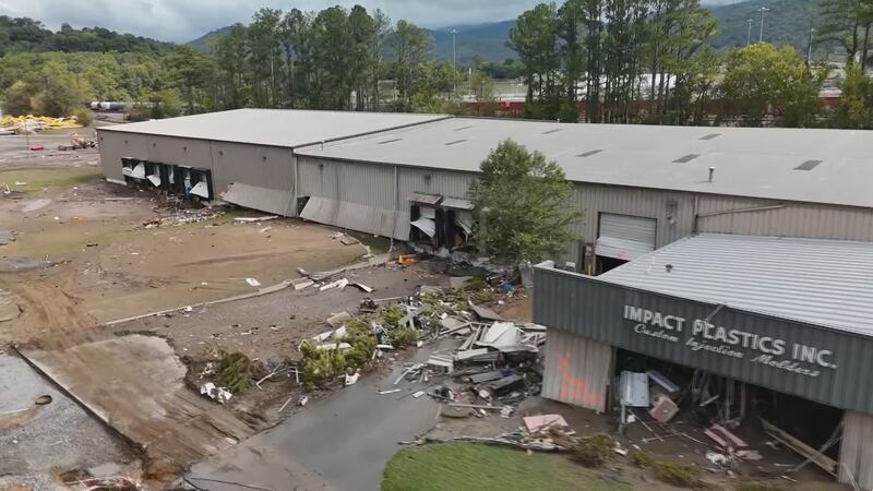 Flooding from the hurricane hit the Impact Plastics factory in eastern Tennessee on Sept. 27...