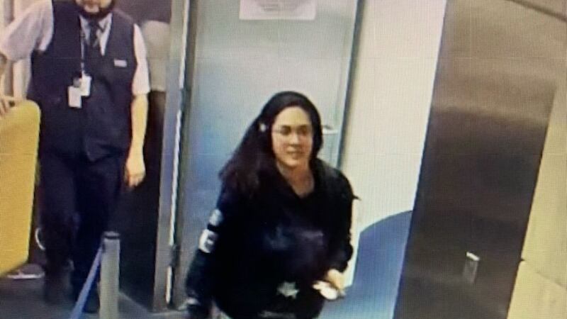 A newly obtained security camera photo shows Hannah Kobayashi at LAX last Friday where she...