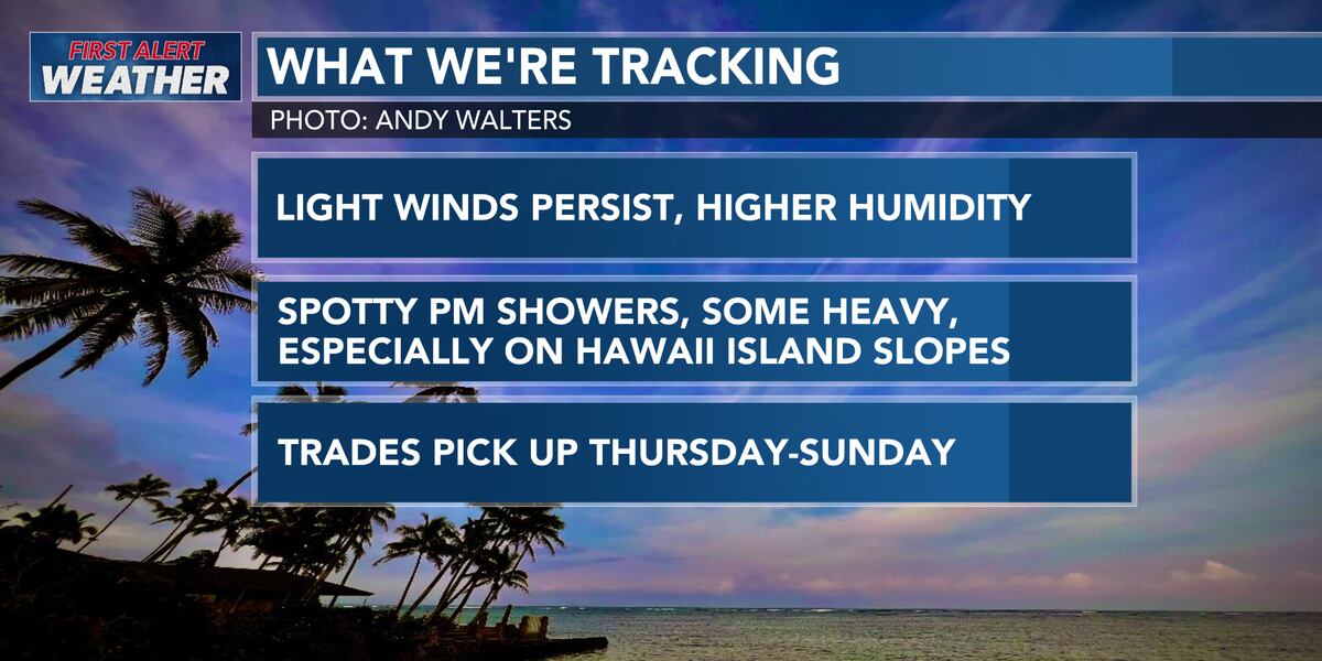 Trade Wind Inversion Hawaii First Alert Forecast: Light winds persist, stronger trade winds due ...