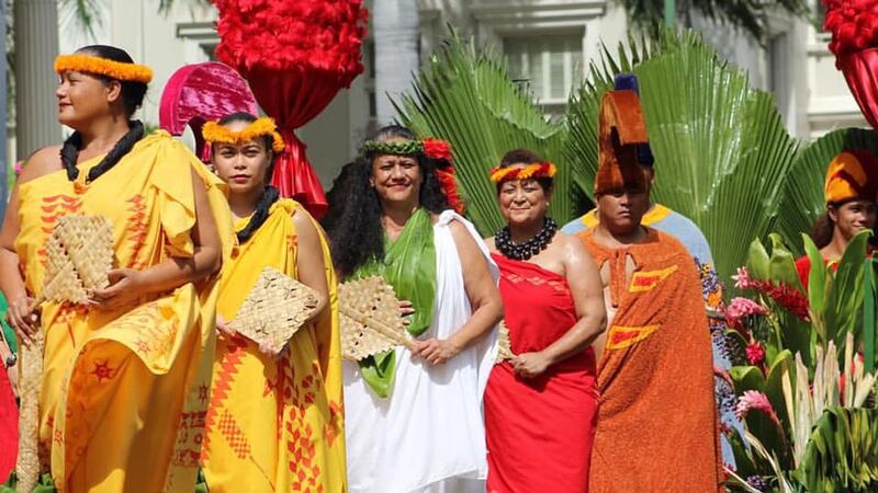 The 2015 Aloha Festivals Royal Court during the Floral Parade
