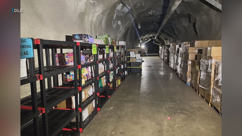 State lawmakers inspected a bunker that houses confiscated illegal fireworks.