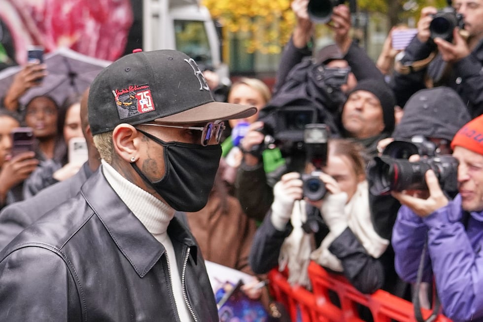 R&B singer Chris Brown arrives at Southwark Crown court for being sentenced over a nightclub...
