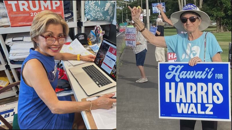 Trump and Harris campaigns in Hawaii work to target battleground states.