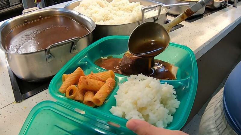 For $5, students receive a reusable container that they can trade in whenever they need food...