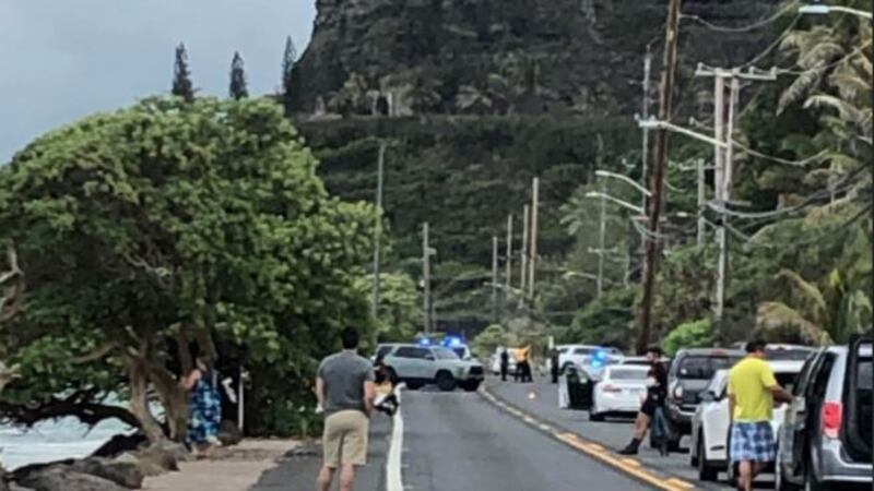 The road was closed in both directions Sunday afternoon.