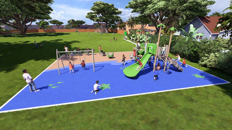 Rendering of new play area at Nehu Neighborhood Park in ‘Āina Haina.