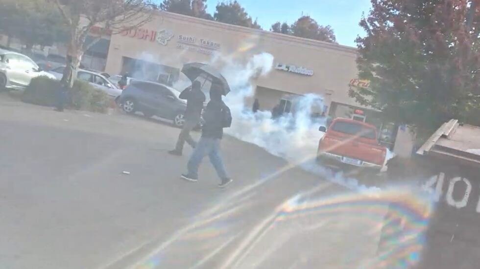 Federal agents working with U.S. Immigration and Customs Enforcement used tear gas to break up...
