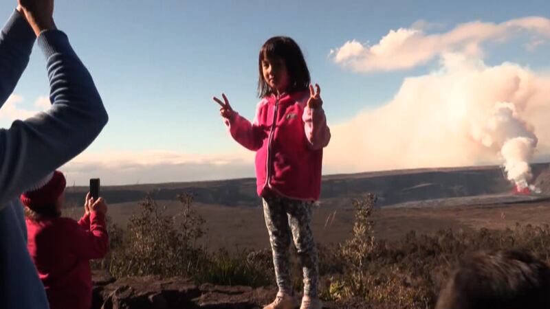 Visitors flock to Kilauea to see eruption.