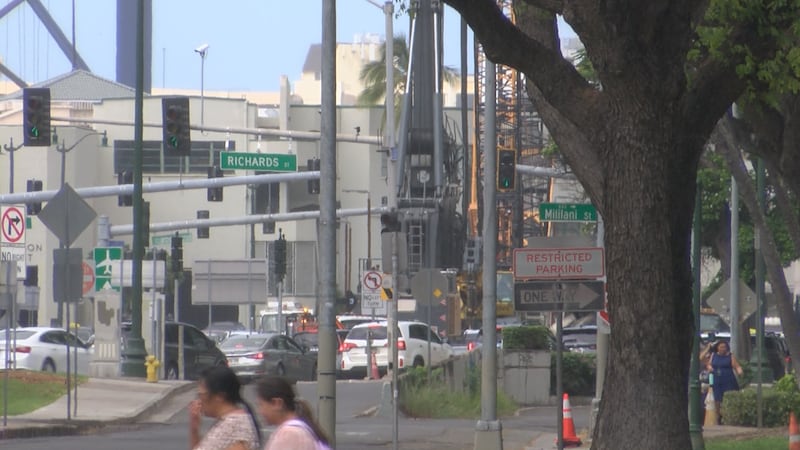 The next stop for rail construction is on Halekauwila Street between Richards and Cooke...