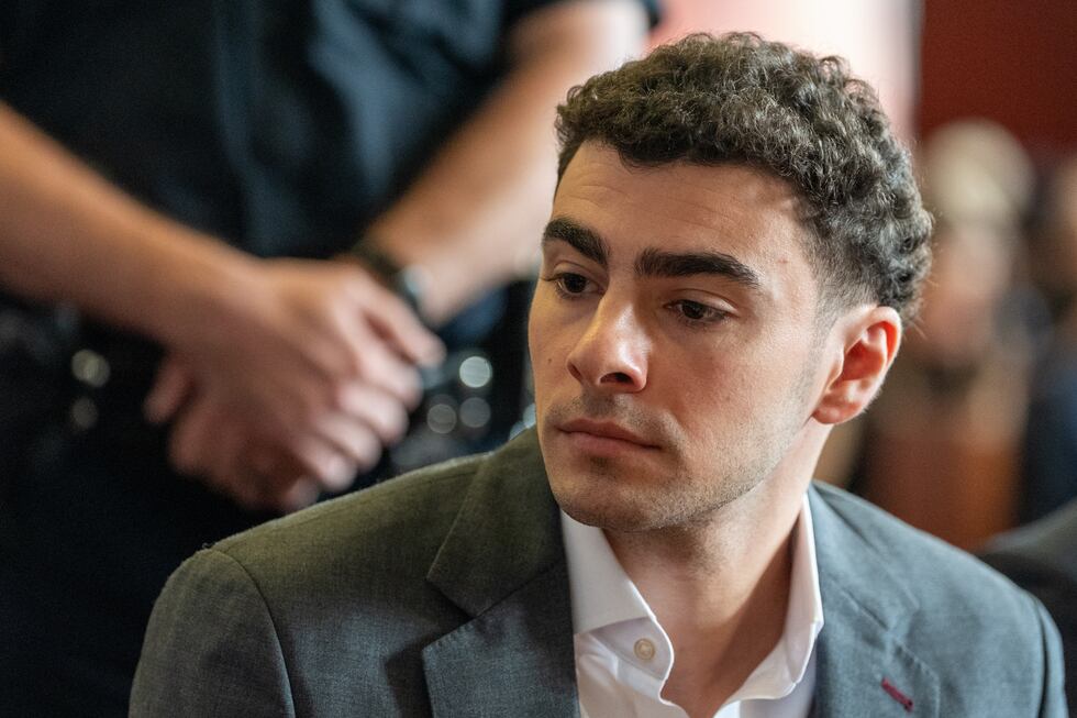 Luigi Mangione attends a pre-trial hearing at Manhattan Criminal Court in New York, Tuesday,...
