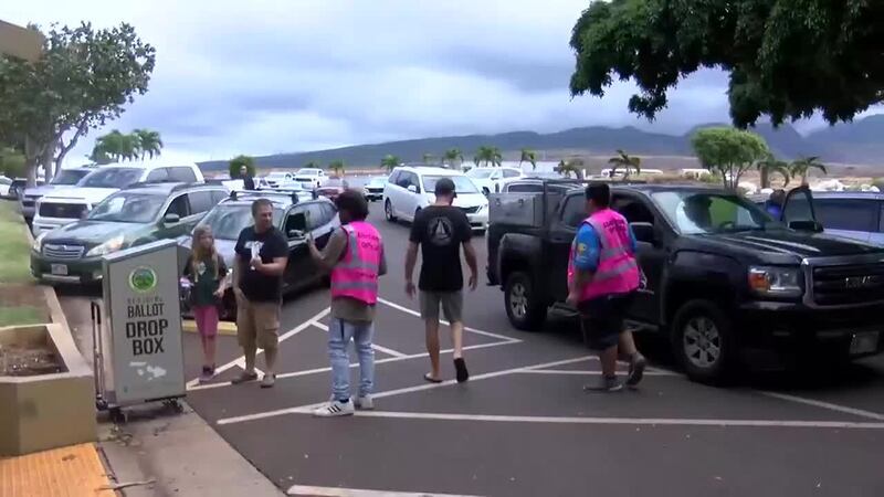 Election officials on Maui report a steady stream of in-person voters Tuesday, as well as...
