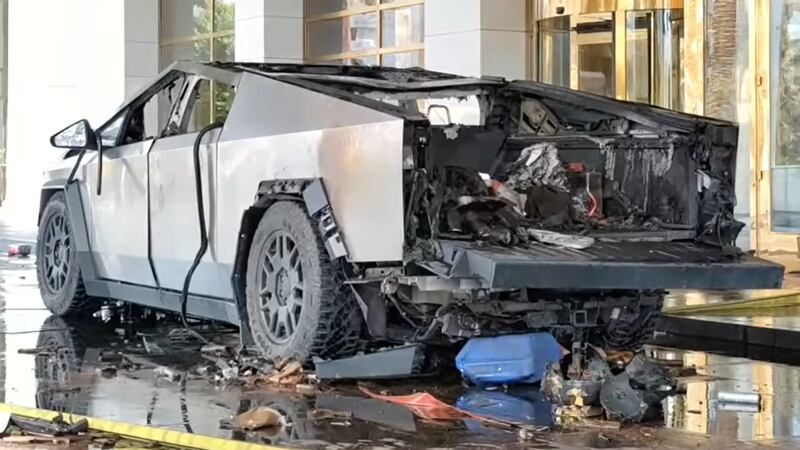 Tesla Cybertruck explosion at Trump hotel in Las Vegas