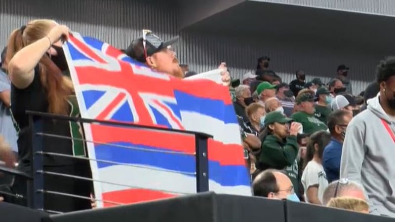 Before kickoff, a game day rally was held at the Mandalay Bay Resort for UH fans and alumni of...