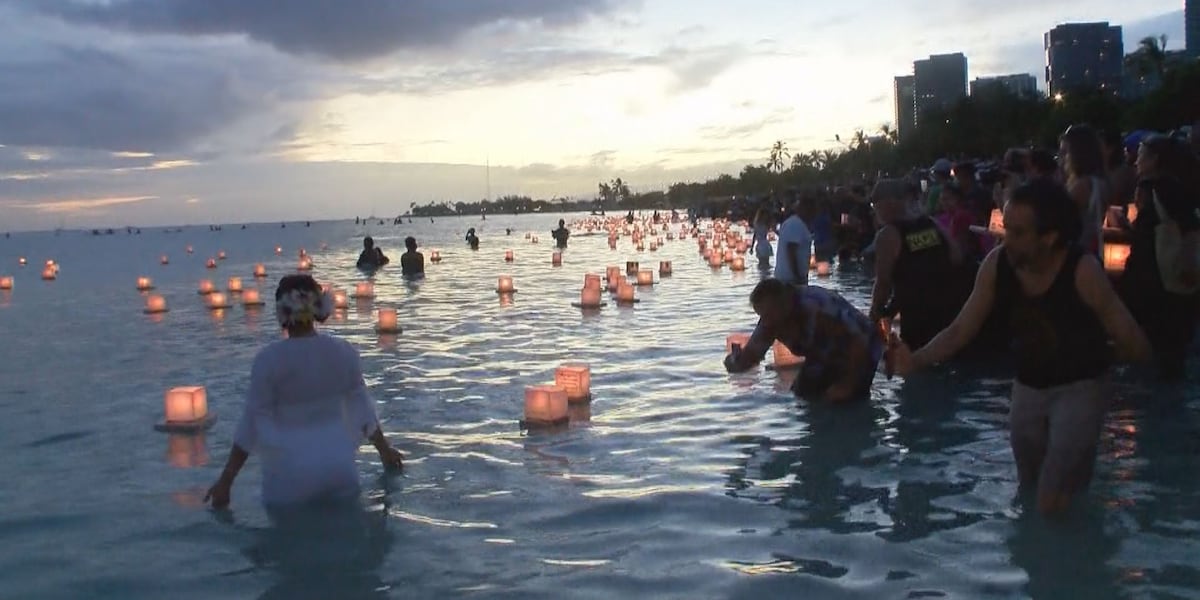 Shinnyo Lantern Floating returns to Ala Moana Beach for Memorial Day ceremony