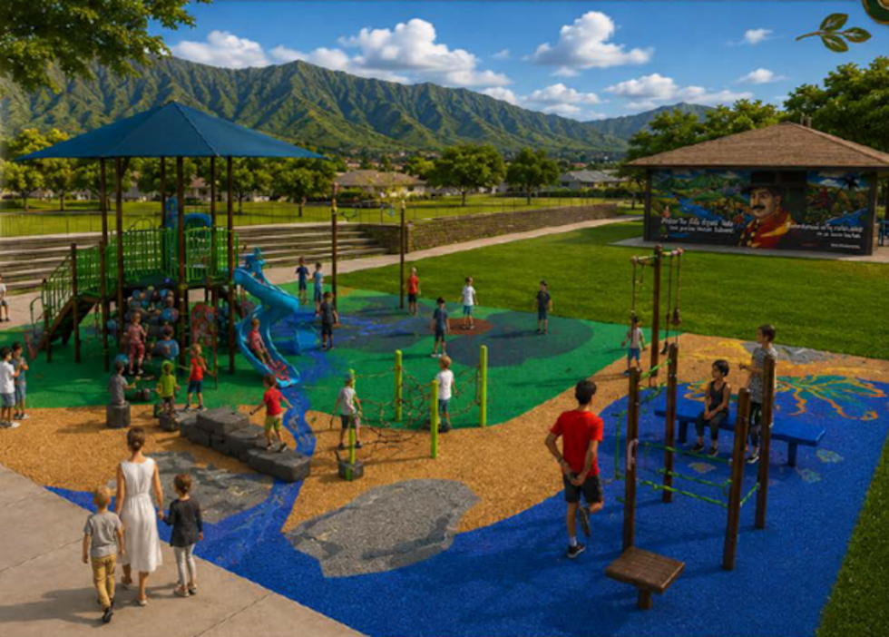 Rendering of new play area at Kaupuni Neighborhood Park in Wai‘anae.