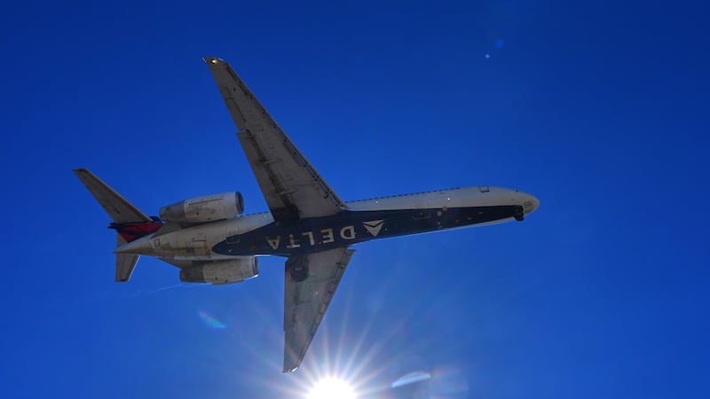 A Delta jet comes in for landing at Dallas Love Field Airport Monday, Oct. 5, 2026, in Dallas.