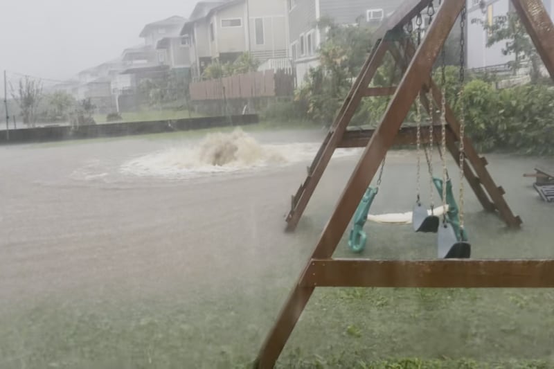 Heavy rain on Saturday flooded several homes and businesses in Kaneohe.