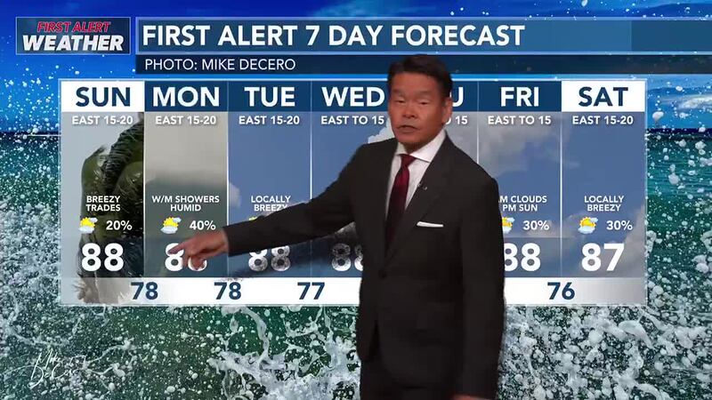 Trades will dominate the coming week, but more showers are possible Monday, especially for...