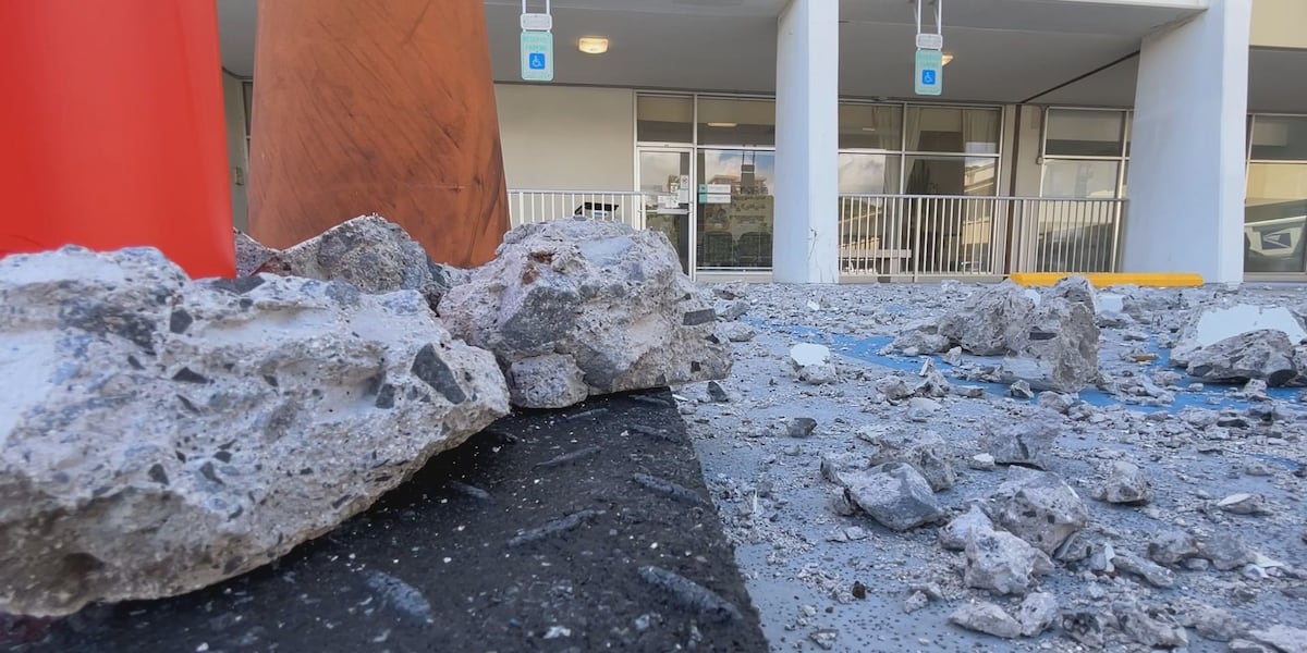 Oak Ridge Concrete Fall Frightening moments after pieces of concrete fall from roof to the ...