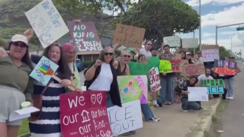 The “ICE Melts in Waianae” protest was led by the group and helped by other local political...