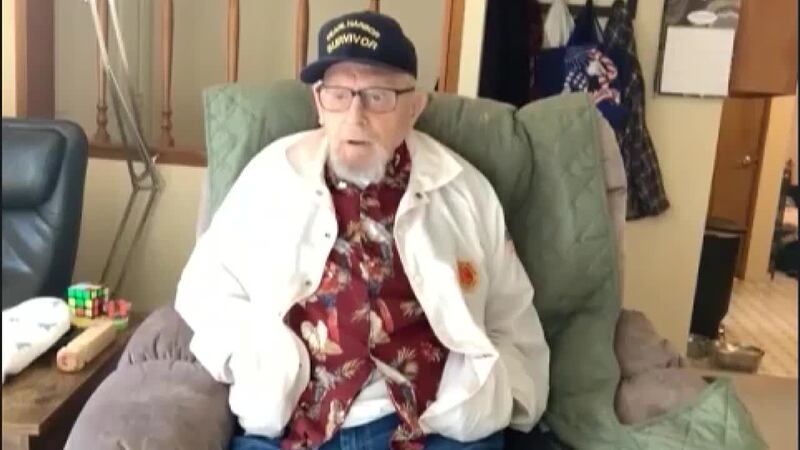 Pearl Harbor survivor "Ike" Schab is back in Honolulu.