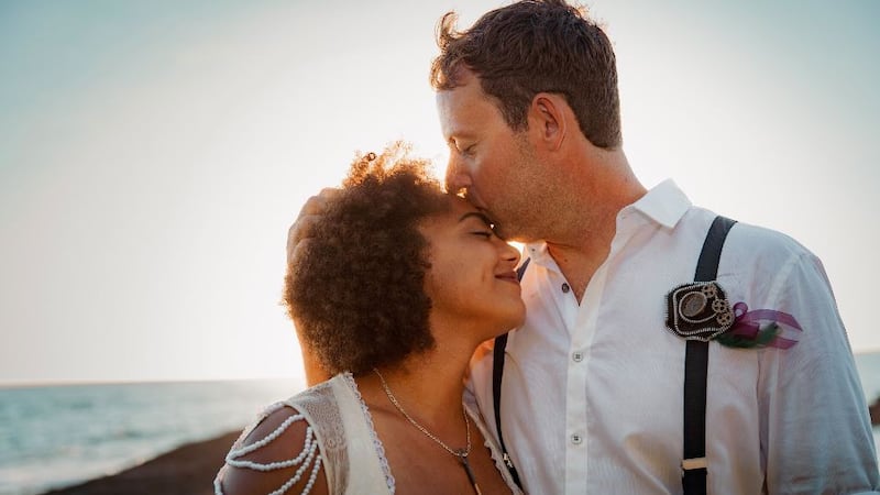 Matthew Haider is pictured in this undated photograph with his wife.