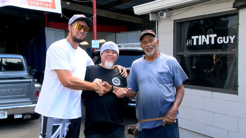 Oahu mechanic Wayson Hieda with friends Tyler “TJ” Fessenden and Al Potts