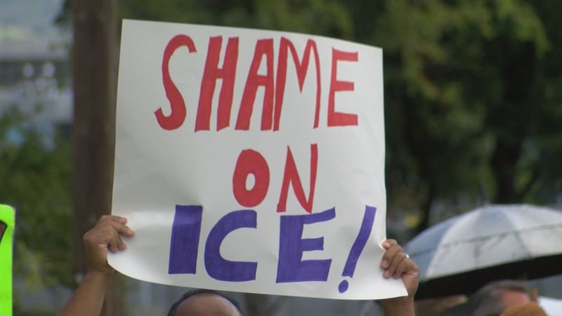Nearly 40 faith leaders and community members gathered outside the Federal Detention Center in...