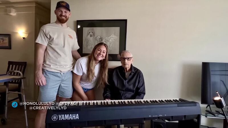 When Lydia and Andy Pender visit their 97-year-old neighbor, Derel Peart, they share pizza and...