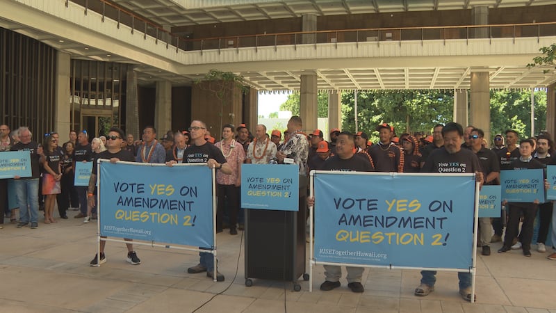 Supporters encouraged the public to vote yes on the matter in this General Election.