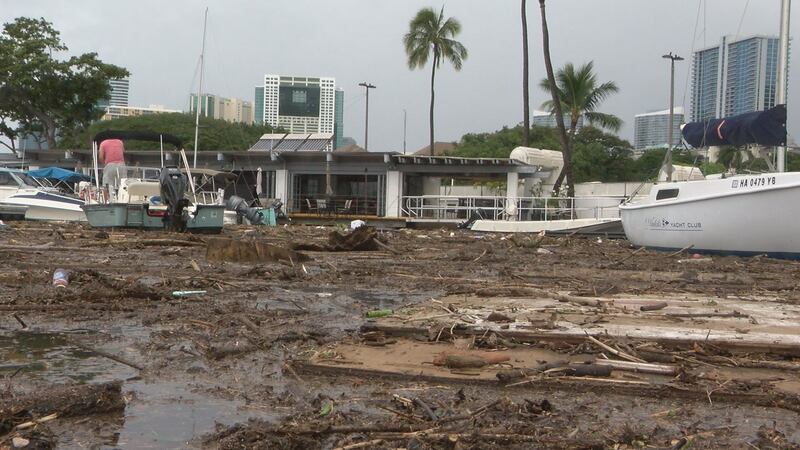 ‘Never seen it so bad’: Ala Wai storm debris inundates boat harbor