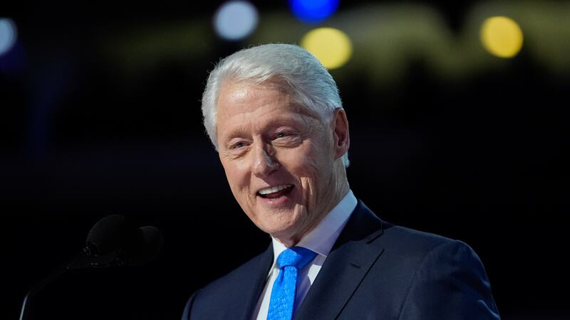FILE - Former President Bill Clinton speaks during the Democratic National Convention, Aug....