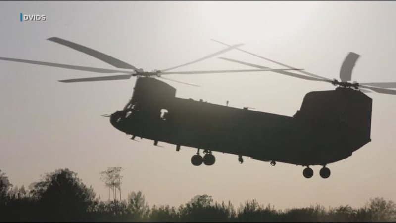 A UH-60, HH-60 Blackhawks and a CH-47 Chinook were used on the mission.