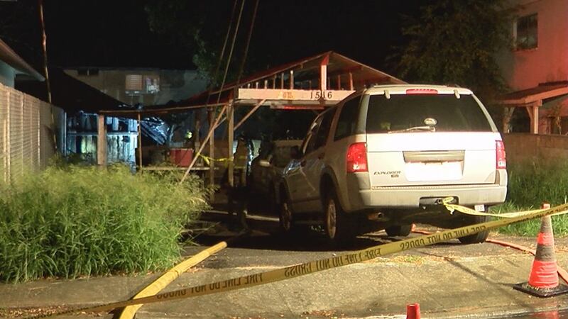 Dozens of firefighters extinguished a blaze at an abandoned home in Kalihi.