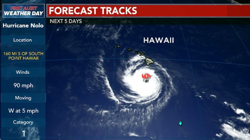 Nolo is now a category 1 storm but is still expected to strengthen to a cat4 later this weekend.
