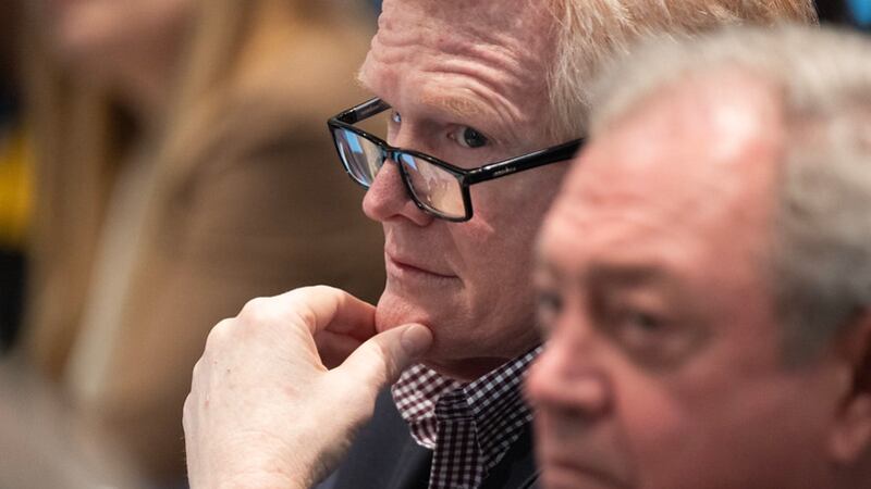 Alex Murdaugh listens to Dr. Paul McManigal’s testimony during Murdaugh’s trial for murder at...