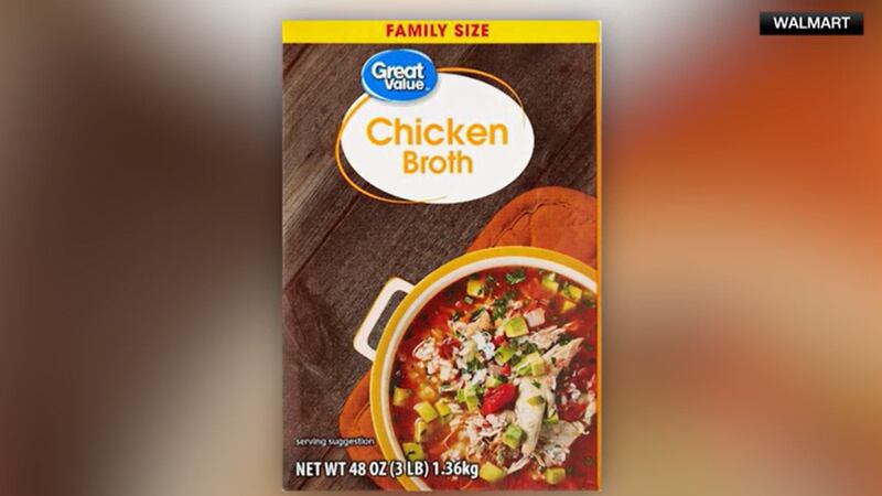 Walmart says customers should throw out a chicken broth product that was sold at stores in...