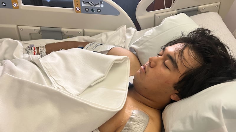 17-year-old Kaden Bostian was hit by a car and suffered injuries to his left shoulder, left...