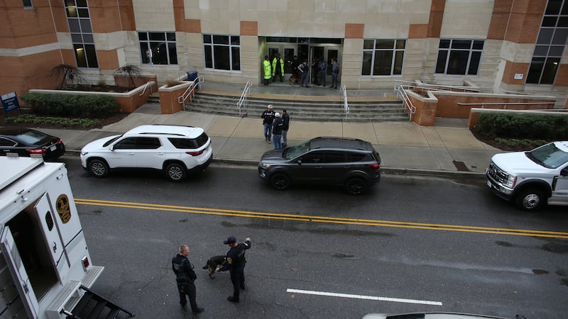 Police arrive outside Old Dominion University's campus after reports of an active shooter on...