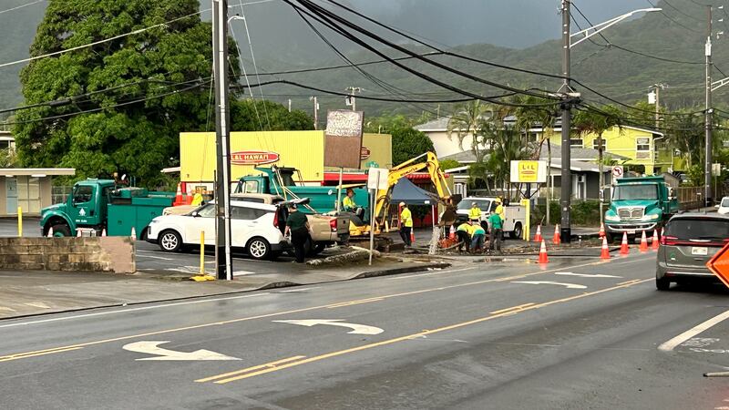 20-inch transmission main break in Waimanalo