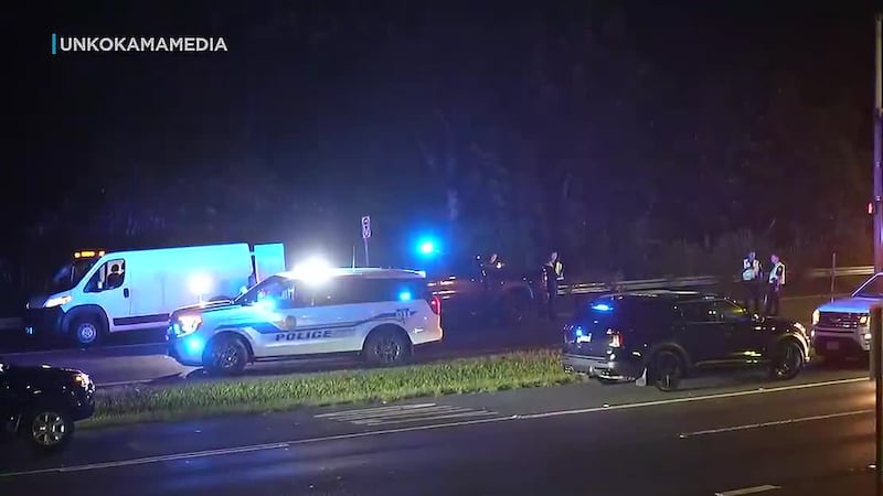 Witnesses said the woman was crossing the road when she was hit by a white sedan.