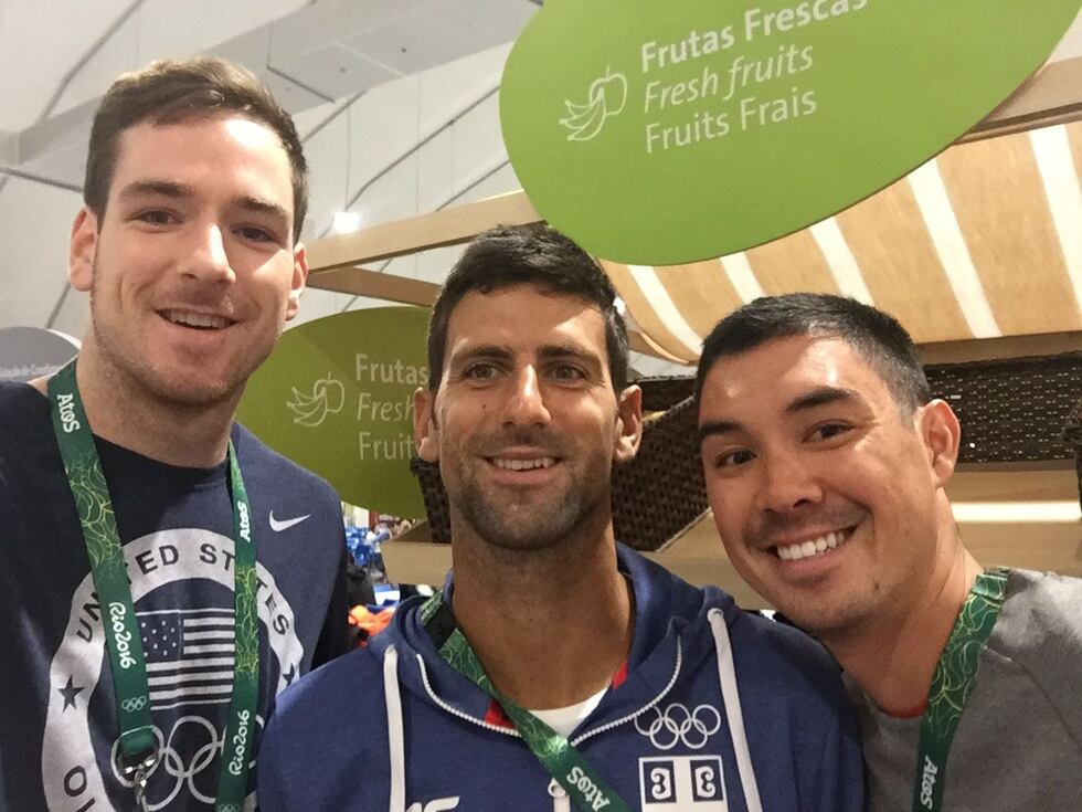 selfie with Serbian tennis star Novak Djokovic