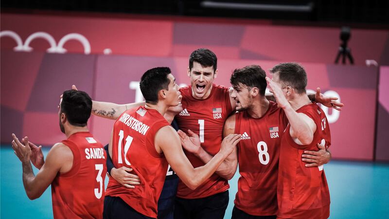 The United States men’s indoor volleyball team got back on track Tuesday night, with a 3-1 set...