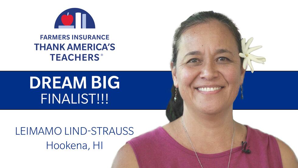 Leimamo Lind-Strauss, of Hookena Elementary School, who wants to build an astronomy center to...