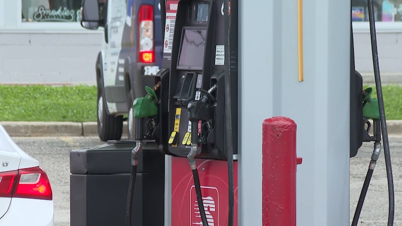 A gas pump at a gas station.